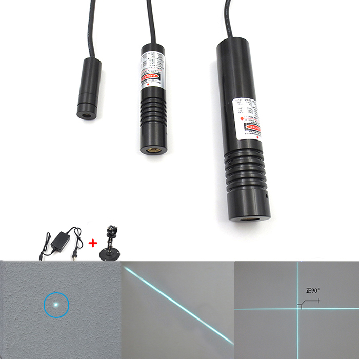 488nm 5mW Dot/Line/Crosshair 레이저 모듈 Focus Adjustable - Click Image to Close